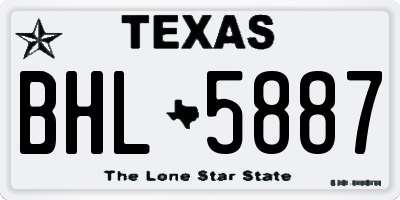 TX license plate BHL5887