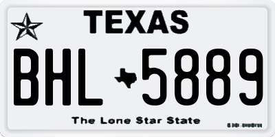 TX license plate BHL5889