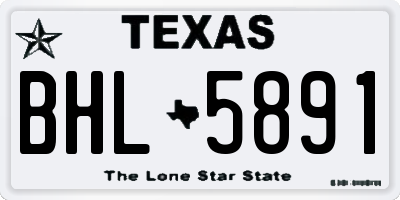 TX license plate BHL5891