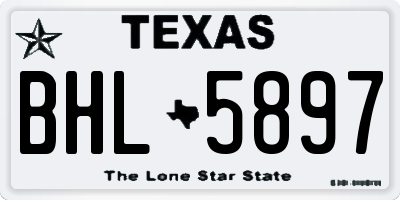 TX license plate BHL5897