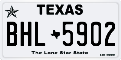 TX license plate BHL5902