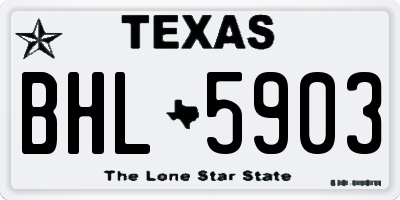 TX license plate BHL5903