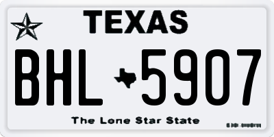 TX license plate BHL5907