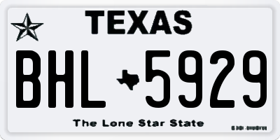 TX license plate BHL5929