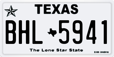 TX license plate BHL5941