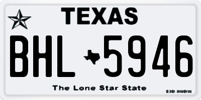 TX license plate BHL5946