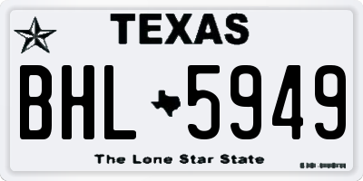 TX license plate BHL5949