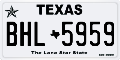 TX license plate BHL5959