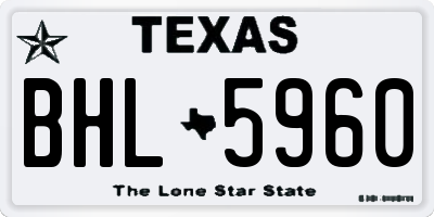TX license plate BHL5960
