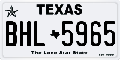 TX license plate BHL5965