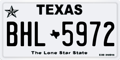 TX license plate BHL5972