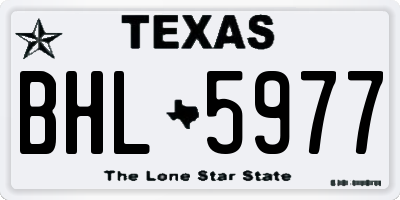 TX license plate BHL5977
