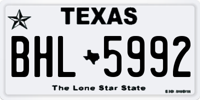 TX license plate BHL5992