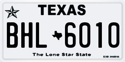TX license plate BHL6010