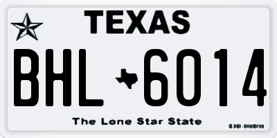 TX license plate BHL6014