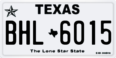 TX license plate BHL6015