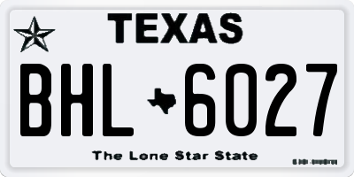 TX license plate BHL6027