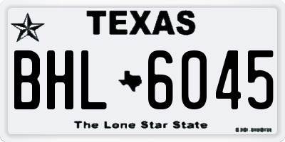 TX license plate BHL6045