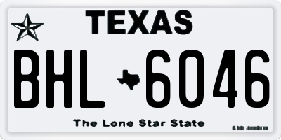 TX license plate BHL6046