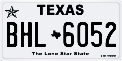 TX license plate BHL6052