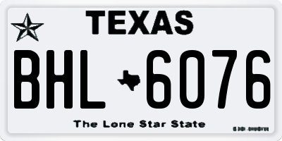 TX license plate BHL6076