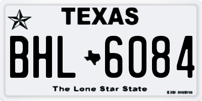 TX license plate BHL6084