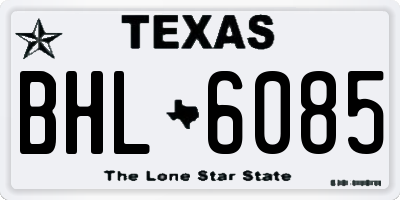 TX license plate BHL6085