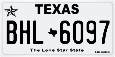 TX license plate BHL6097