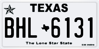 TX license plate BHL6131