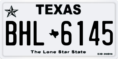 TX license plate BHL6145