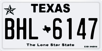 TX license plate BHL6147