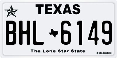 TX license plate BHL6149