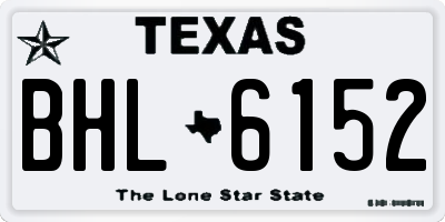 TX license plate BHL6152