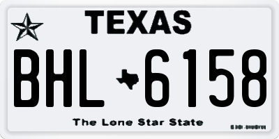 TX license plate BHL6158