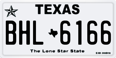 TX license plate BHL6166