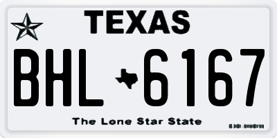TX license plate BHL6167