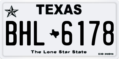 TX license plate BHL6178