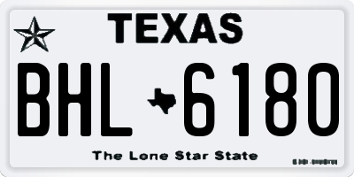 TX license plate BHL6180