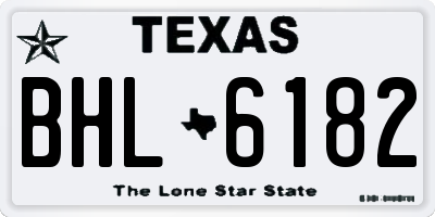 TX license plate BHL6182