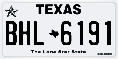TX license plate BHL6191