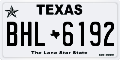 TX license plate BHL6192