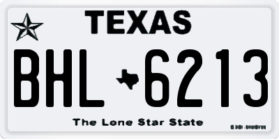 TX license plate BHL6213