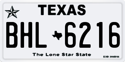 TX license plate BHL6216