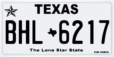 TX license plate BHL6217