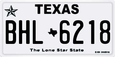 TX license plate BHL6218