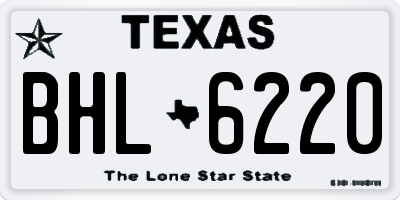 TX license plate BHL6220