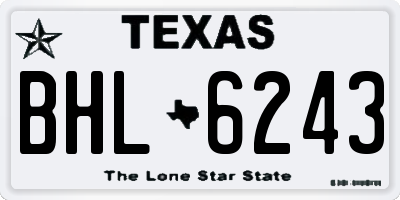 TX license plate BHL6243