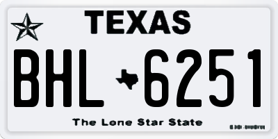 TX license plate BHL6251