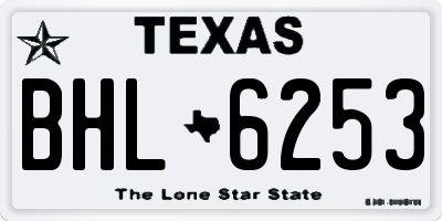 TX license plate BHL6253