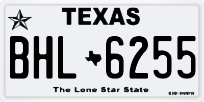 TX license plate BHL6255